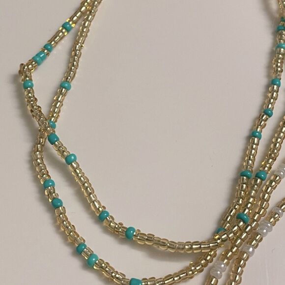 Belly Beads Bundle of 3 w/Elastic Waist Gold/Black/White/Blue Colors (NEW) - Picture 12 of 13